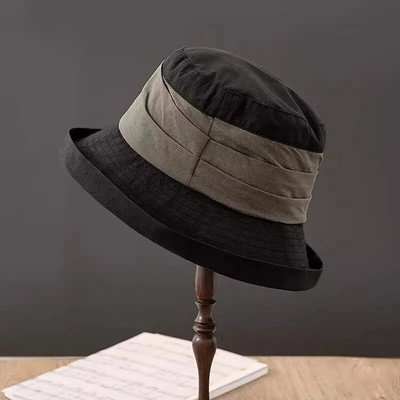 Összehajtható nyári vékony napernyő vödörsapka Női koreai japán divatos színben illő napozósapka kültéri napvédő mosdósapka