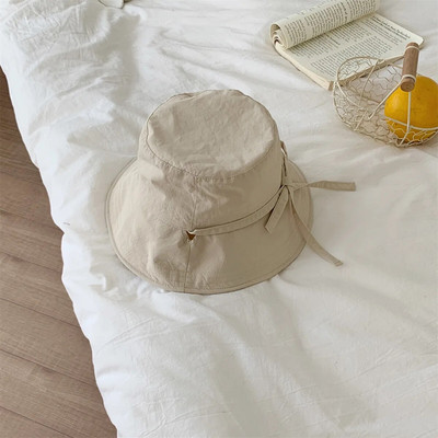 Korėjietiška Ins Suvarstoma žvejo kepurė Moterims Ins Blogger Lengva nuo vėjo apsauga Virvė Skėtis nuo saulės Skrybėlė nuo saulės
