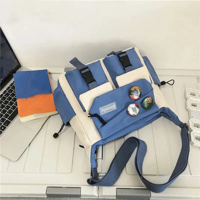 Įprastas nailoninis „Crossbody“ krepšys, skirtas vyrams, moterims, paaugliams, didelės talpos žinučių krepšys, studentiškas vienvietis peties krepšys, skirtas kasdieniam naudojimui kelionėje