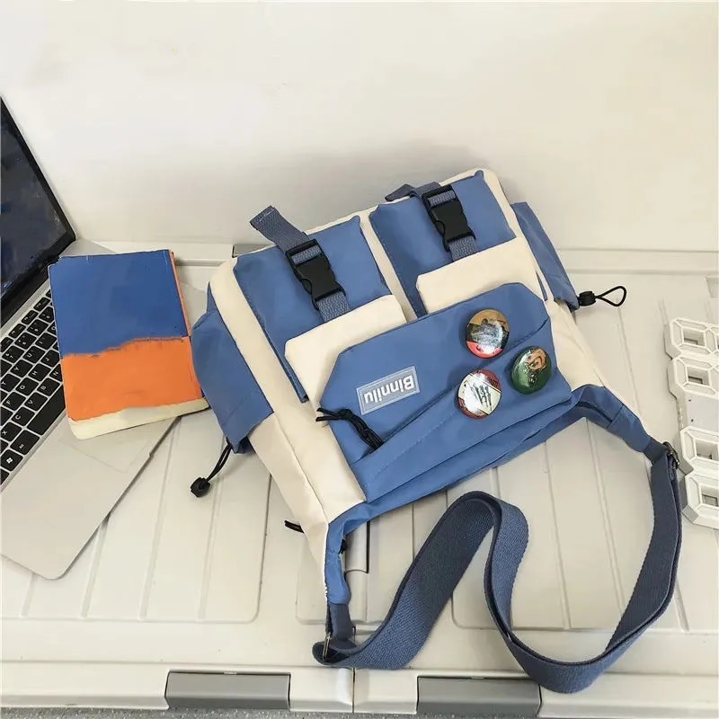 Įprastas nailoninis „Crossbody“ krepšys, skirtas vyrams, moterims, paaugliams, didelės talpos žinučių krepšys, studentiškas vienvietis peties krepšys, skirtas kasdieniam naudojimui kelionėje