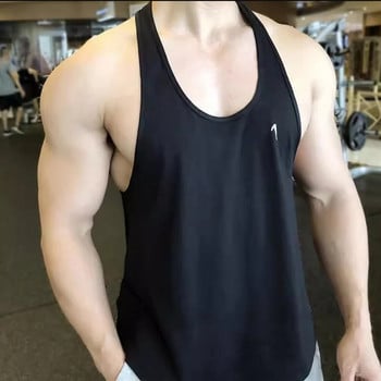 2023 Ανδρικά γυμναστήρια Γυμναστήρια Tank Workout Tank Top Βαμβακερό γιλέκο για τρέξιμο Bodybuilding Undershirt Ανδρικά Stringer Fitness Αμάνικα μπλουζάκια