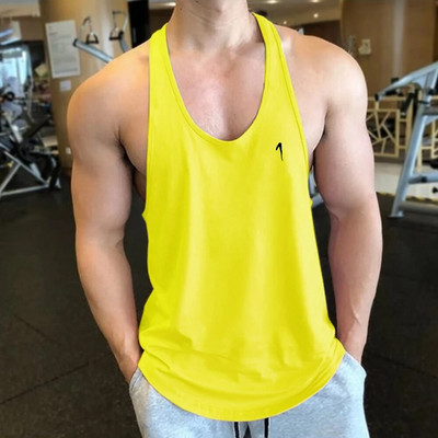 2023 Férfi Fitness Gym Tank Edzés Tank Top pamut edzőtermi futómellény Testépítő alsóing Férfi Stringer Fitness Ujjatlan felsők