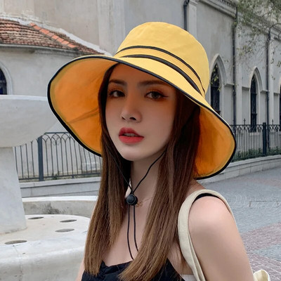K154 Ženski šešir Panama Modni ženski ljetni šešir Na pruge Panama Zaštita od sunca Ribarski šeširi Štitnik za sunce Kapa za plažu