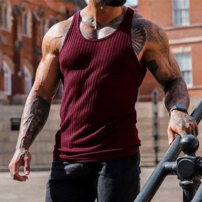 Terepszínű mellény Férfi Gyorsan száradó edzőtermi Ruházat Testépítés Futás Tankfelső Edzés Ujjatlan póló Nyári Fitness Férfi Mellény