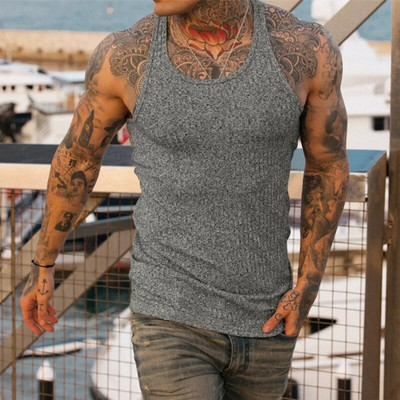 Terepszínű mellény Férfi Gyorsan száradó edzőtermi Ruházat Testépítés Futás Tankfelső Edzés Ujjatlan póló Nyári Fitness Férfi Mellény