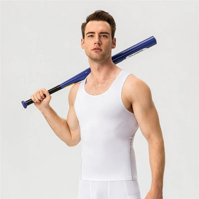 Vyriški sportiniai fitneso marškinėliai Liemenė Vienspalvė vasarinė treniruoklių salė, viršutiniai sportiniai bateliai Liemenė Tunika Marškinėliai Treniruotės suspaudimo pagrindas, tempimas, sportas