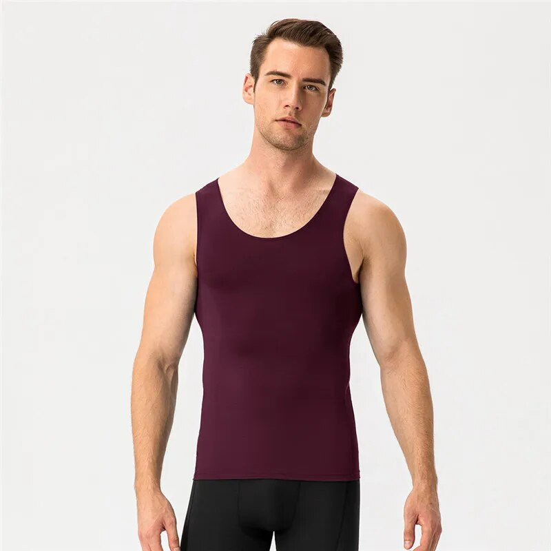 Vyriški sportiniai fitneso marškinėliai Liemenė Vienspalvė vasarinė treniruoklių salė, viršutiniai sportiniai bateliai Liemenė Tunika Marškinėliai Treniruotės suspaudimo pagrindas, tempimas, sportas