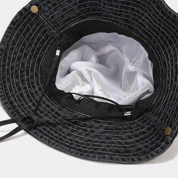 Γυναικεία καπέλα κουβά για κορίτσια από καθαρό βαμβακερό τζιν με πέτρα ρυθμιζόμενα καπέλα Safari Booney Φαρδύ γείσο Προσαρμογή Δωρεάν αποστολή