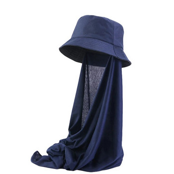 Μουσουλμανικό Τζέρσεϊ χιτζάμπ με καπέλο κουβά Καλοκαιρινή μαντίλα Sunvisor Καπέλα περιτυλίγματος κεφαλιού για γυναίκες Sun Beach Outdoor Fisherman Καπέλο