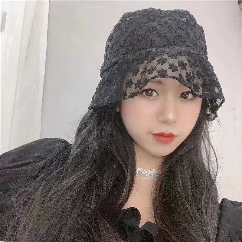 Daisy Tikitud Ämbrid Naiste müts Läbipaistev Panama Naiste Pits Lill Rannamütsid Snapback Mood Päikesemütsi Suvine Virnastatav