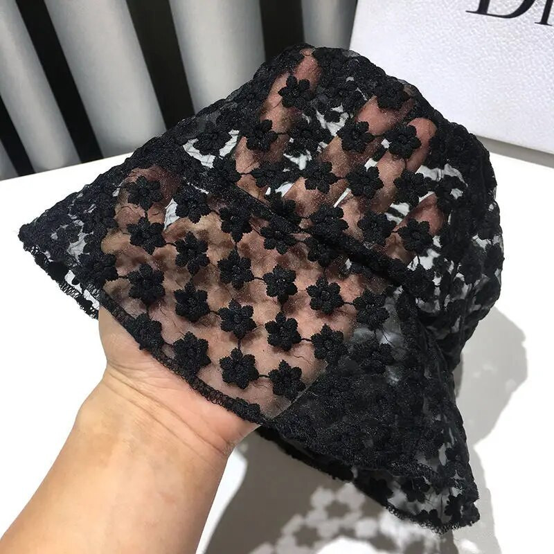 Daisy Tikitud Ämbrid Naiste müts Läbipaistev Panama Naiste Pits Lill Rannamütsid Snapback Mood Päikesemütsi Suvine Virnastatav