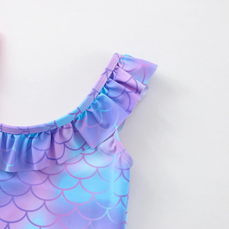 2022. aasta tüdrukute ujumistrikoo ühes tükis merineitsi ujumisriided 3–12-aastastele, lilla merineitsi laste ujumisriided 2022, uus 