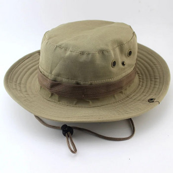 Шапка Bucket Safari Boonie Hat Мъжка Панама Риболовна Памучна Унисекс Дамска Лятна Ловна Боб Слънцезащитна Армейска Boonie Шапки