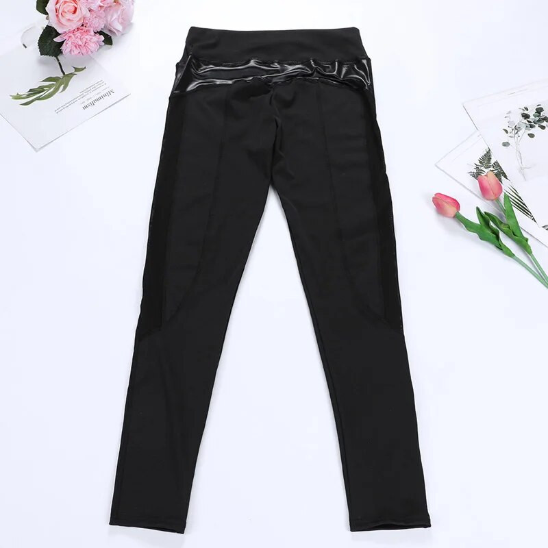 Moteriškos besiūlės Seksualūs tinkliniai antblauzdžiai Elastingi Slim Push Up Fitness Kelnės Bėgimo joga Sportiniai Antblauzdžiai Treniruotės antblauzdžiai aukštu juosmeniu