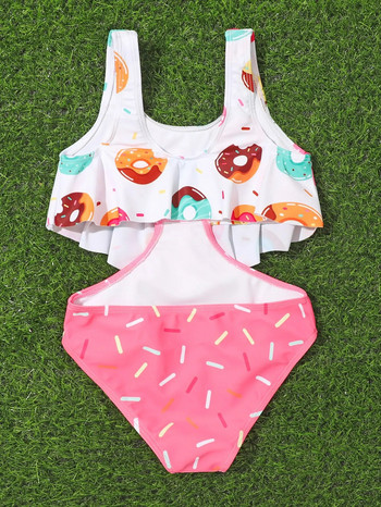 Прохождащо бебе Еднорог Бикини Момиченце Бански костюми Плажни летни Детски дрехи Плуване Носещи бански с волани