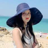 UPF50+ Φαρδύ γείσο αντηλιακό καπέλο Γυναικείο Αντι-UV Προστασία Πεζοπορίας Upf Sun Hats Fisherman Cap Fold Summer Solid Beach Bucekt Hat 2022