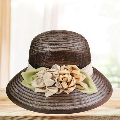 2023. Visokokvalitetni šešir s kantom s cvijećem za žene Novi prozračni šešir za umivaonik ženski elegantni šešir sa suncobranom, ribarski šešir, ljetni šešir za sunčanje