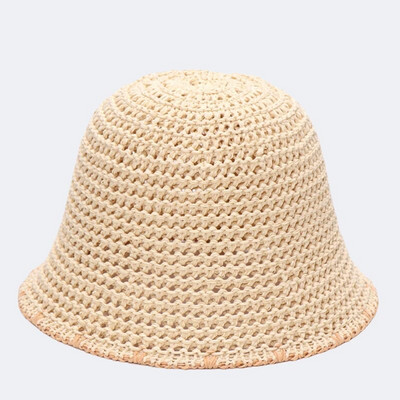 2023 НОВА Дишаща плетена шапка-кофа за жени Лятна ленена рибарска шапка Темпераментен сенник Шапки за мивка Плажна шапка