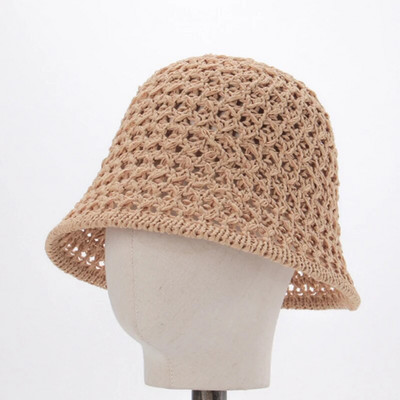 2023. NOVA Prozračna pletena kapa za žene Ljetni laneni ribarski šešir Temperamentan suncobran Kape za umivaonik Šešir za plažu