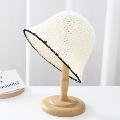 2023. NOVA Prozračna pletena kapa za žene Ljetni laneni ribarski šešir Temperamentan suncobran Kape za umivaonik Šešir za plažu
