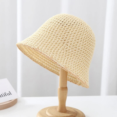 2023. NOVA Prozračna pletena kapa za žene Ljetni laneni ribarski šešir Temperamentan suncobran Kape za umivaonik Šešir za plažu
