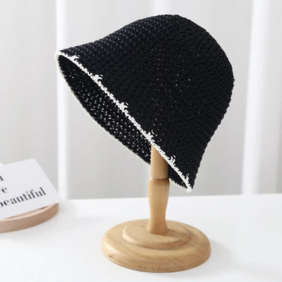 2023. NOVA Prozračna pletena kapa za žene Ljetni laneni ribarski šešir Temperamentan suncobran Kape za umivaonik Šešir za plažu