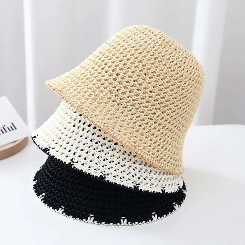 2023. NOVA Prozračna pletena kapa za žene Ljetni laneni ribarski šešir Temperamentan suncobran Kape za umivaonik Šešir za plažu