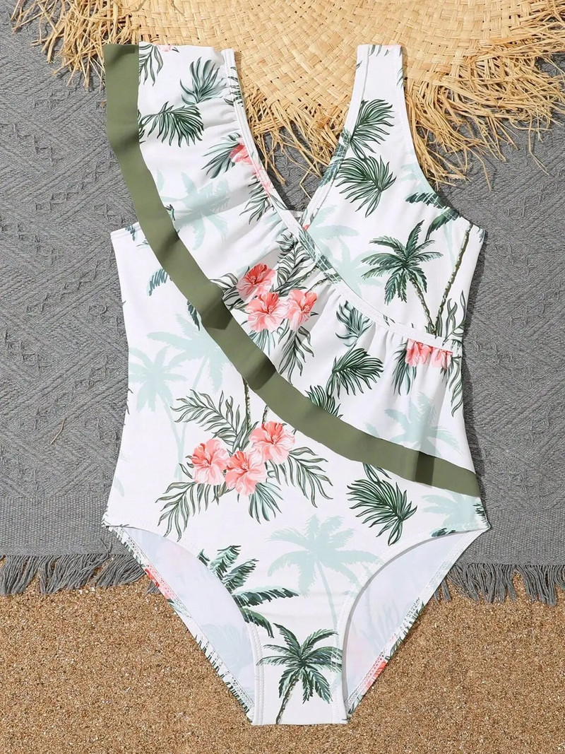 2023 εμπριμέ βολάν για κορίτσια μαγιό One Piece Παιδικά μαγιό Γυναικεία Παιδικά Μπάνιου Μαγιό Μαγιό Ρούχα παραλίας