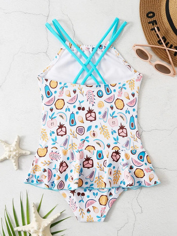 2023 Strappy Girls Swimsuit One Pieces Παιδικά μαγιό με ψηλό λαιμό Γυναικεία Παιδιά Bathers Μαγιό κολύμβησης Μαγιό παραλίας