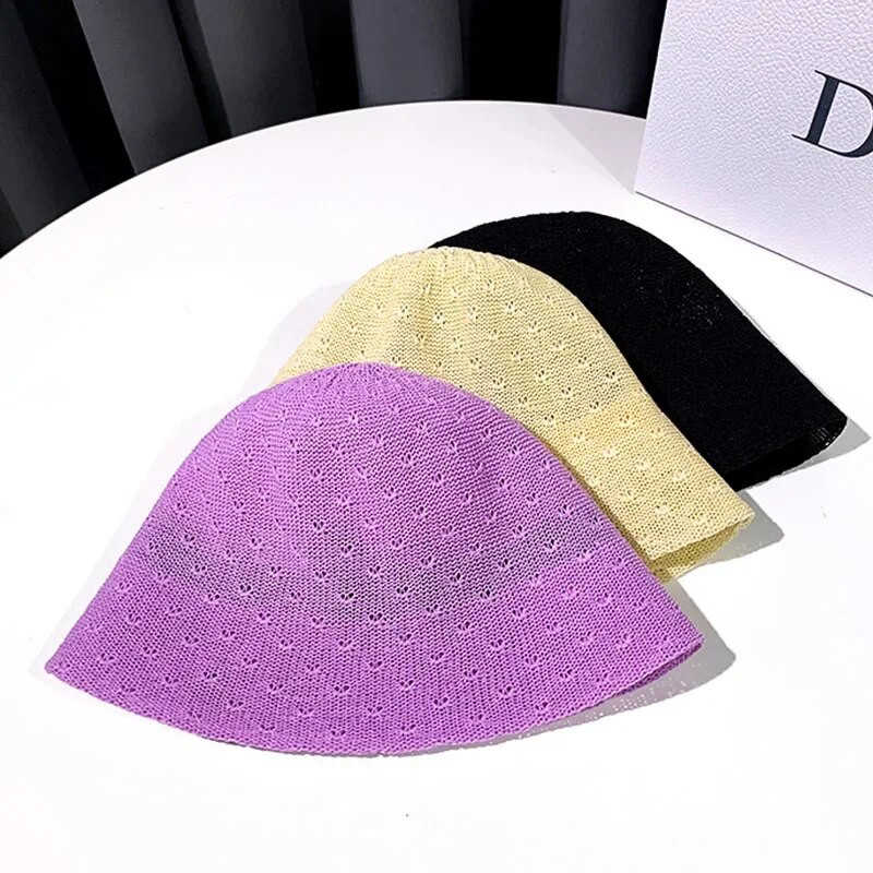 Šuplji pleteni prozračni šešir za žene Modni ribarski šešir ljeto 2023. Dizajnerski šešir crne kape za umivaonik za žene