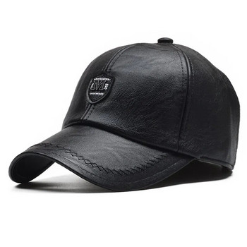 M Label Pu Δερμάτινα καπέλα μπέιζμπολ Άνοιξη και Φθινόπωρο, Ρυθμιζόμενα Καπέλα Εξωτερικού Χώρου Αντιηλιακό Καπέλο