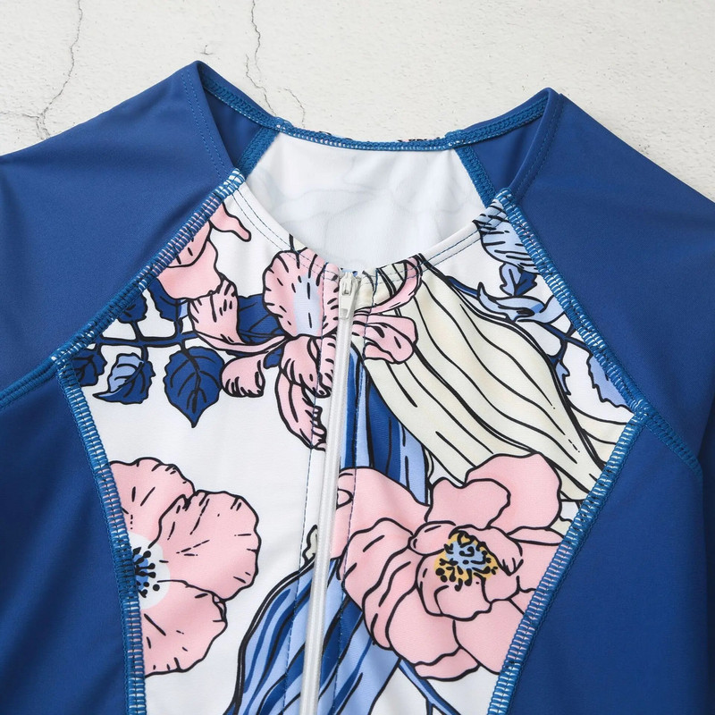 2023 m. gėlėtas mergaičių maudymosi kostiumėlis, vaikiški maudymosi kostiumėliai, moteriški vaikiški maudymosi kostiumėliai ilgomis rankovėmis besimaudančiųjų maudymosi maudymosi kostiumėliai paplūdimio drabužiai