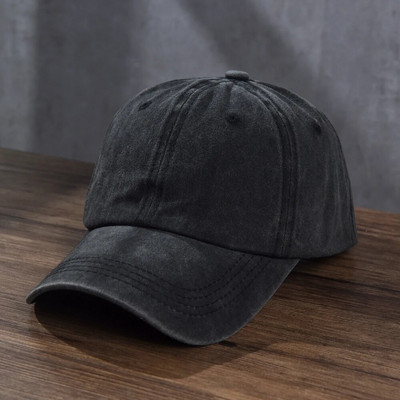 Medvilninė beisbolo kepuraitė, išskalbta audinys, vyriška, moteriška „snapback“ kepurė Vintažinė hiphopo kepuraitė, vienspalvė tėčio kaulo kasetė