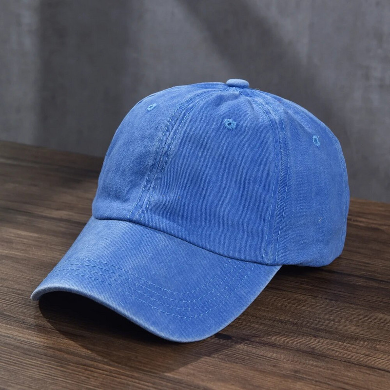 Medvilninė beisbolo kepuraitė, išskalbta audinys, vyriška, moteriška „snapback“ kepurė Vintažinė hiphopo kepuraitė, vienspalvė tėčio kaulo kasetė