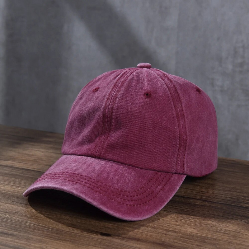 Medvilninė beisbolo kepuraitė, išskalbta audinys, vyriška, moteriška „snapback“ kepurė Vintažinė hiphopo kepuraitė, vienspalvė tėčio kaulo kasetė