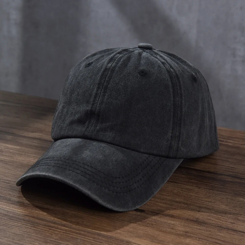 Medvilninė beisbolo kepuraitė, išskalbta audinys, vyriška, moteriška „snapback“ kepurė Vintažinė hiphopo kepuraitė, vienspalvė tėčio kaulo kasetė