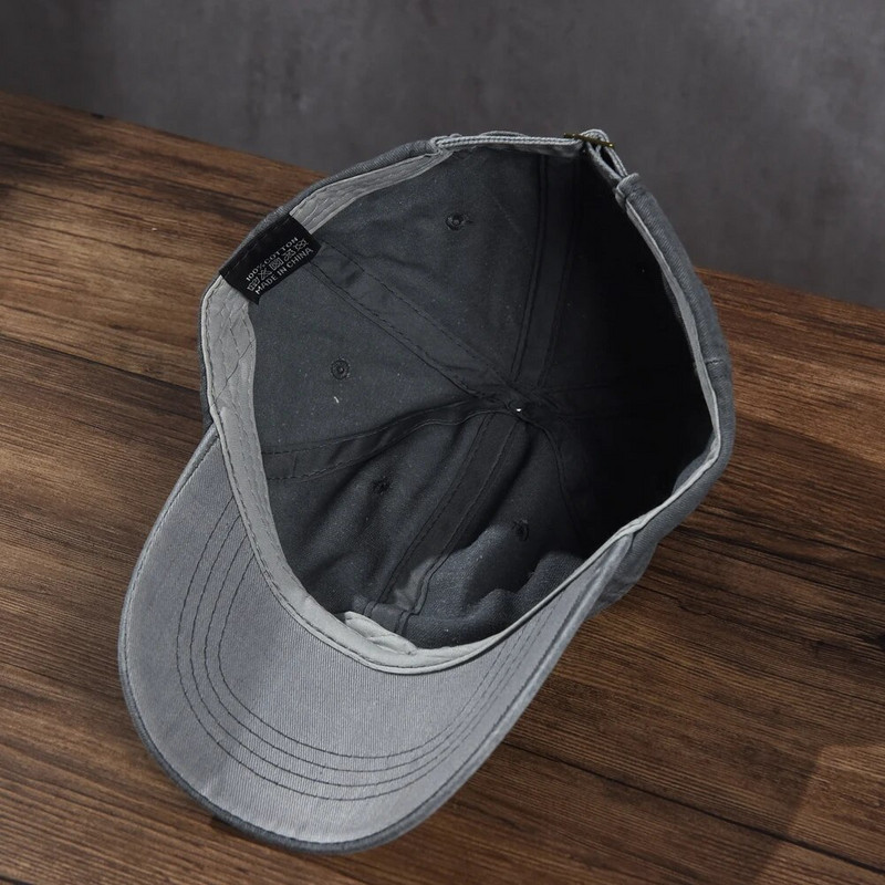 Medvilninė beisbolo kepuraitė, išskalbta audinys, vyriška, moteriška „snapback“ kepurė Vintažinė hiphopo kepuraitė, vienspalvė tėčio kaulo kasetė