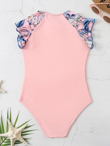 2023 Бански костюм за момичета с волани Детски бански костюми за жени Деца, къпещи се за къпане Плувен бански костюм Плажно облекло