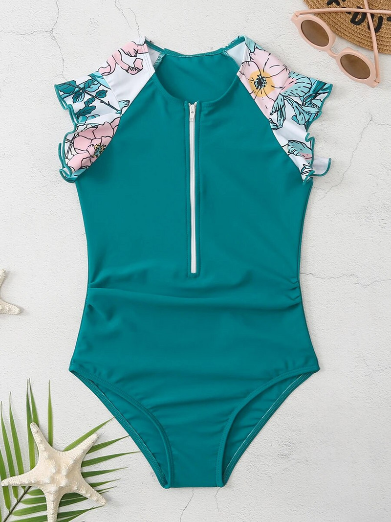 2023 m. „Ruffle Girls“ maudymosi kostiumėlis, vientisas vaikiškas maudymosi kostiumėlis Moterų, vaikų besimaudančiųjų maudymosi maudymosi kostiumas paplūdimio drabužiai