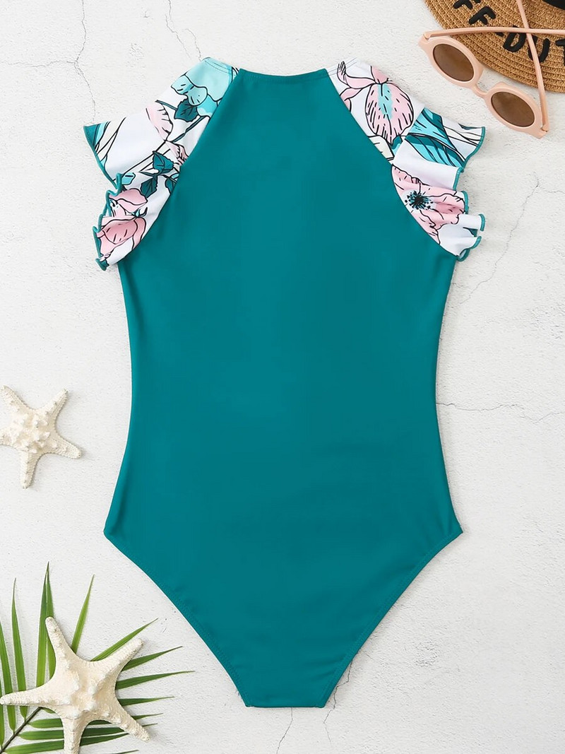 2023 m. „Ruffle Girls“ maudymosi kostiumėlis, vientisas vaikiškas maudymosi kostiumėlis Moterų, vaikų besimaudančiųjų maudymosi maudymosi kostiumas paplūdimio drabužiai