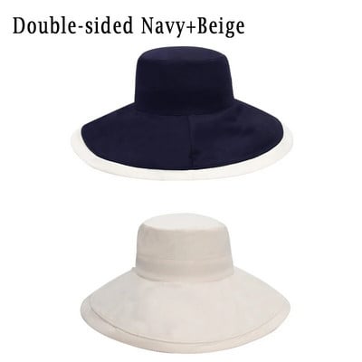k221 šešir šešir šešir ženski ljetni šešir za sunčanje dvostrani ribarski šešir šešir divlja anti-ultraljubičasta s velikim obodom ženski šešir panama
