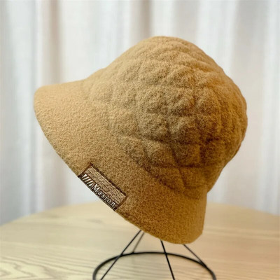 Ženska zimska zečja pahuljasta kapa Modna prugasta topla ribarska kapa s jednobojnom panama kapom Dizajnerski šešir s hladnom kapom