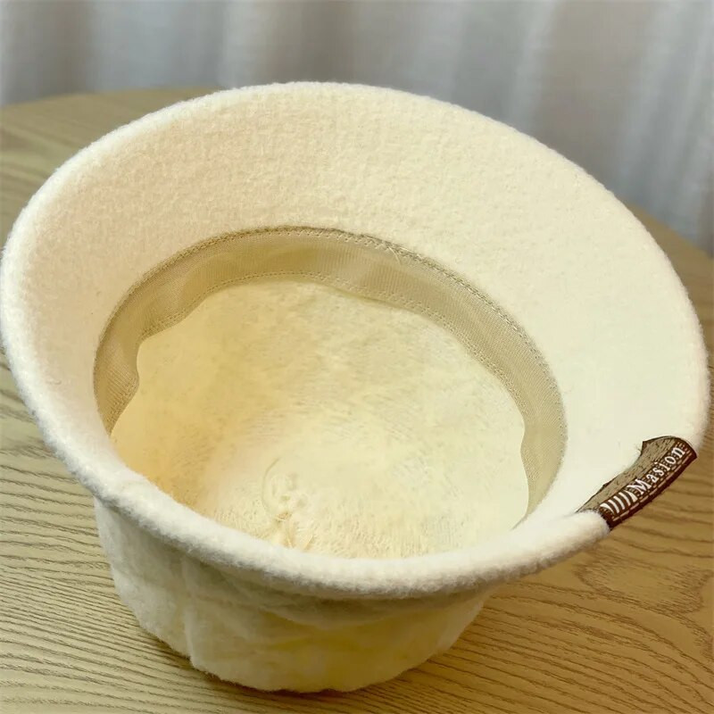 Ženska zimska zečja pahuljasta kapa Modna prugasta topla ribarska kapa s jednobojnom panama kapom Dizajnerski šešir s hladnom kapom