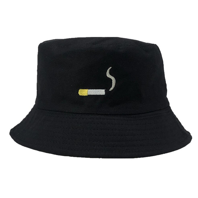 2022. Kapa s vezom za cigarete Muškarci Žene Hip Hop Ribolov Kapa za odrasle Panama Bob Summer Lovers Ravni pamuk NO CHILL