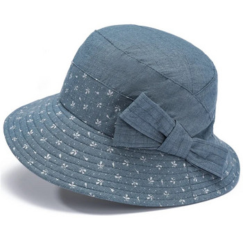 Panama Γυναικείος κουβάς Fisherman\'s Basin Hat Sunshade Sunscreen Summer Hat Fashion Outdoor Bow CapH54