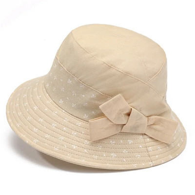 Панама Дамска кофа Рибарска шапка за мивка Сенник Слънцезащитен плаж Лятна шапка Модна шапка с лък за открито H54