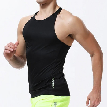 Γιλέκο τρεξίματος γυμναστικής γυμναστικής Ανδρικό πουκάμισο Tank Top Fitness στενό αθλητικό κοστούμι Bodybuilding Αμάνικο T-shirt Crossfit