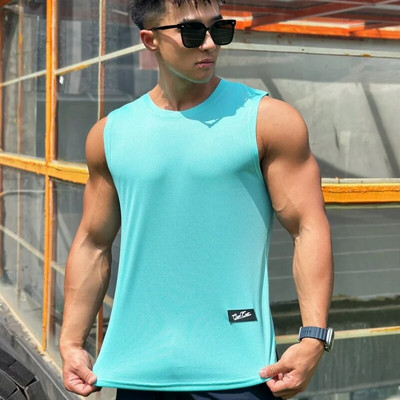 2023 m. Vyriški viršutiniai apatiniai treniruoklių salė Tinklelio ventiliacija Treniruotė Fitnesas Kultūrizmas Marškiniai be rankovių Drabužiai Sportinė Liemenė Vyriški Apatiniai marškinėliai