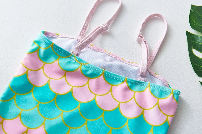 2022 m. mergaičių maudymosi kostiumėliai Mermaid One Piece maudymosi kostiumėliai 2–8 metų maudymosi kostiumėlis Green Mermaid Bowknot vaikiški maudymosi kostiumėliai