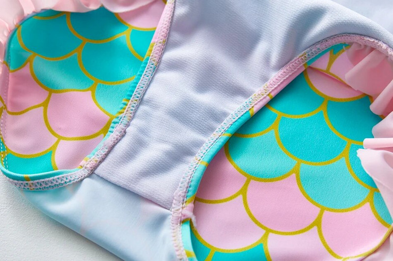 2022 m. mergaičių maudymosi kostiumėliai Mermaid One Piece maudymosi kostiumėliai 2–8 metų maudymosi kostiumėlis Green Mermaid Bowknot vaikiški maudymosi kostiumėliai